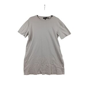 Theory Women's Beige Striped T Shirt Dress‎ Size Medium Casual Everyday